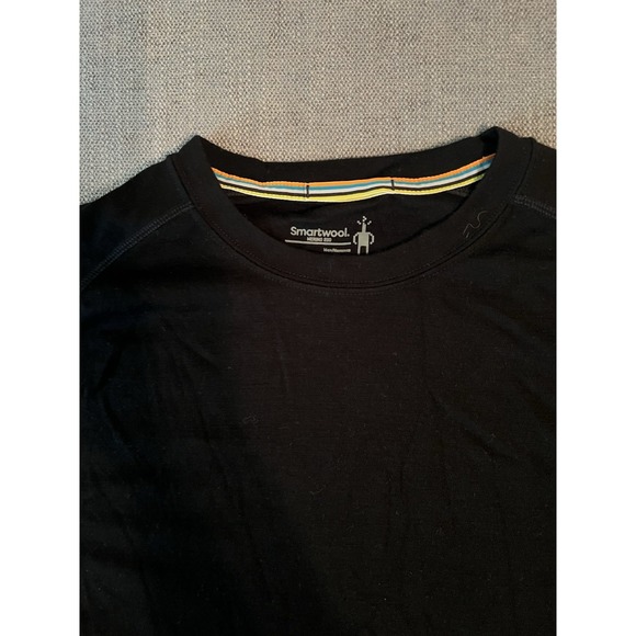 Smartwool Merino 250 Base Men's L Black Long Sleeve Logo Preppy Athletic Fit - Picture 1 of 11